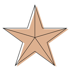 Star png sticker, beige illustration, transparent background