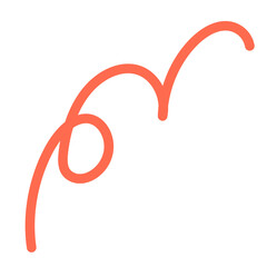 Orange scribble png line clipart, doodle art element on transparent background