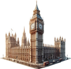 Fototapeta premium Famous British Clock Tower Big Ben Isolate Vector Illustration 