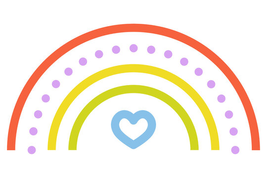 recommend clip art: Rainbow weather png icon, line art design, transparent background