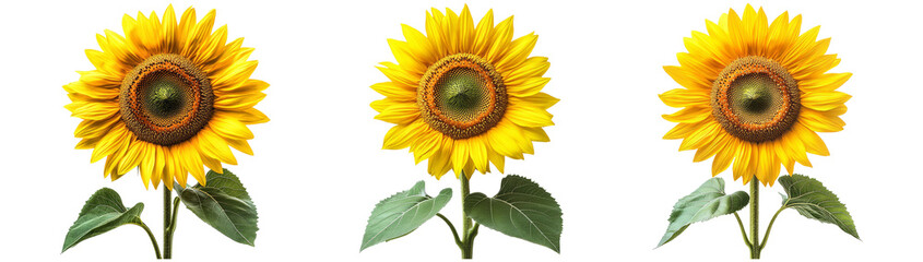 Obraz premium Vibrant Sunflowers in Full Bloom Isolated on Transparent Background