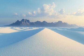Serene desert landscape with majestic mountains