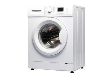 Compact Washing Machine with Portable Design and Built-In Rinse Cycle Isolated on Transparent Background