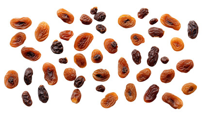 Organic raisins flat lay.