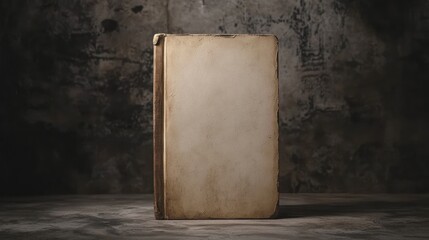 Vintage Book on Rough Concrete Background