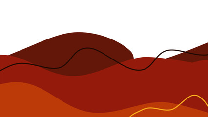 Third Abstract Orange gradient dark fluid shapes cover. Collection Horizontal backgrounds with different wavy shapes
