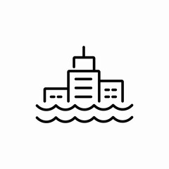 water disaster icon sign vector