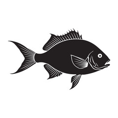 Elegant Fish Silhouette Vector illustration