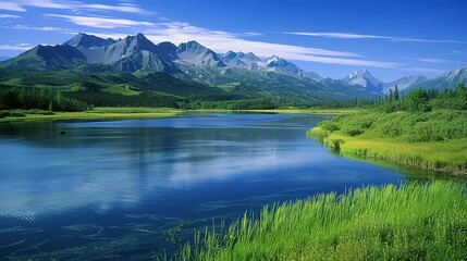 Fototapeta premium Stunning National Park Travel Background Picture: A Captivating Natural Escape. Discover the Beauty and Adventure.