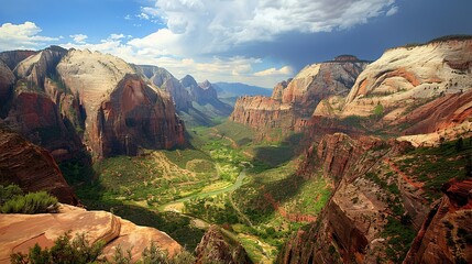 Fototapeta premium Stunning National Park Travel Background Picture: A Captivating Natural Escape. Discover the Beauty and Adventure.