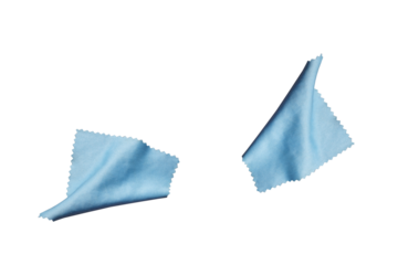 Glasses cloth that does not leave streaks. On isolated transparent background.