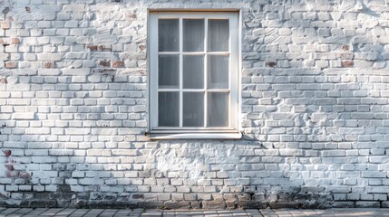Gray Wall With Bricked In Widows