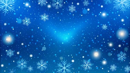 blue christmas greetings frame with snowflakes