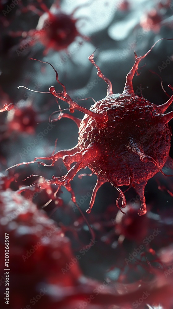 Wall mural microscopic view of a virus: a detailed look at the structure of a pathogen