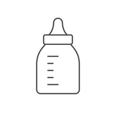 Breast milk bottle line icon