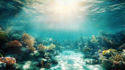 Fototapeta premium Underwater Coral Reef Scene