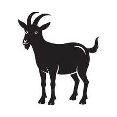 goat silhouette vector, black and white silhouette, vector and illustration