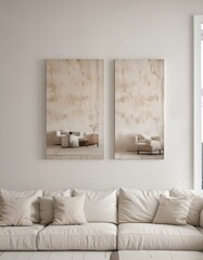 Fototapeta premium modern living interior with two frames