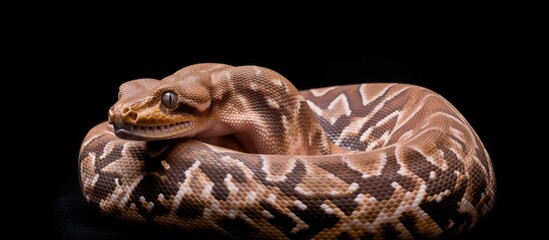 Obraz premium Close-Up of a Striped Snake with a Curious Gaze