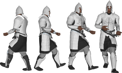 Fototapeta premium Vector sketch illustration design of warrior knight in armor of royal era