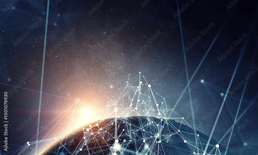 Aufkleber social web network background image