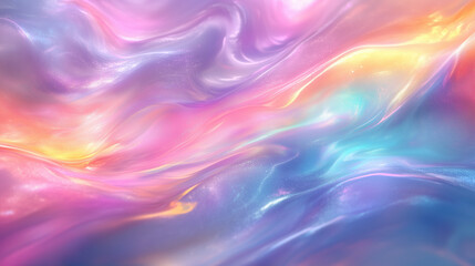 Iridescent Blue And Pink Waves With Soft Glowing Lights And Gradient Effects