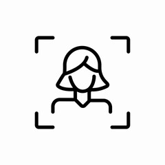 woman facial recognition icon sign vector