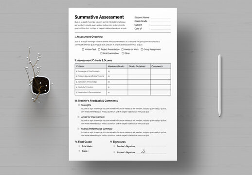 Summative Assessment Form