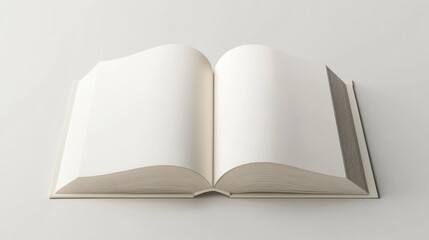 Open Book on White Background