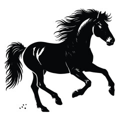 Wild Horse Running Silhouette