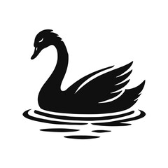 Obraz premium Swan Silhouette on Water