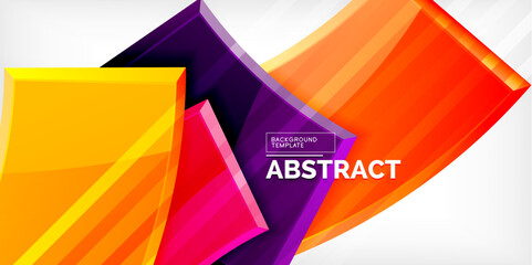 Colorful geometric abstract shapes. Illustration For Wallpaper, Banner, Background, Card, Book Illustration, landing page