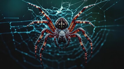 Obraz premium A close-up shot of a tiger spider