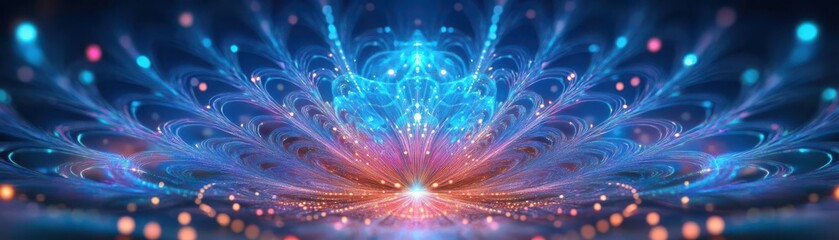 Psychedelic mandala with vibrant colors, psychedelic, neon hues, digital art