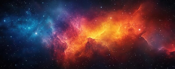 Naklejka premium Spaceship exploring distant galaxy, scifi, vibrant hues, digital painting