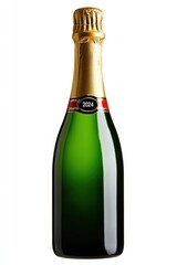 golden champagne bottle with 2024 label