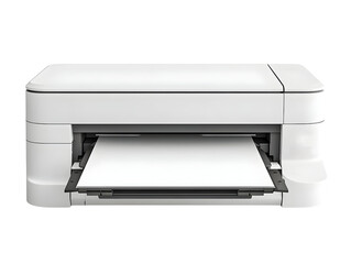 Modern white printer with paper tray open, showcasing sleek design and functionality, ideal for home or office use.