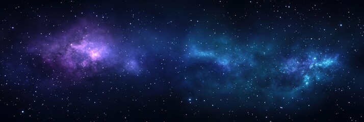 Naklejka premium Dark Night Sky with Stars and Galaxy Background