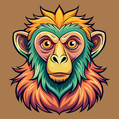 Monkey  vector image illustration and artwork