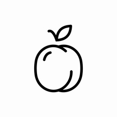 apricot fruit icon sign vector