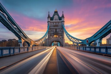 Obraz premium Stunning sunset over the iconic tower bridge in london
