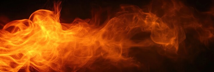 Fototapeta premium Fiery Flames on Black Background