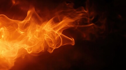 Fototapeta premium Fiery Flames Against Black Background