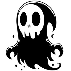 Halloween ghost character silhouette