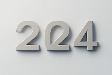 Three-dimensional numbers 224 on a white background