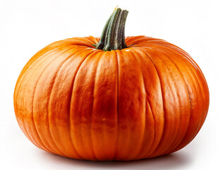 Obraz premium Autumn pumpkin on white background. Thanksgiving Still Life. Halloween pumpkin decoration border. Holiday festival concept, 