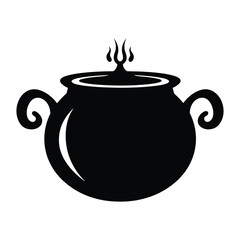Cauldron silhouette vector.