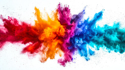 A bright explosion of multicolored clouds of smoke and dust, flying in all directions. Bright colors create a feeling of energy and excitement. The concept of orgasm. The image is dynamic