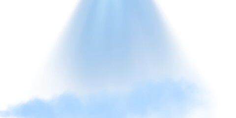 Stage with directional blue light and light smoke on transparent background, neon light, empty stage and studio room with floating blue smoke. For product demonstrations. PNG.