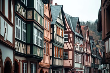 Fototapeta premium Charming historic town with colorful half-timbered buildings